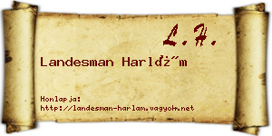Landesman Harlám névjegykártya